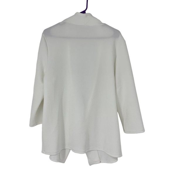 Womens Ssoulm White Size 2XL Cardigan Blazer One button Jacket Top 3779 White - Picture 4 of 5